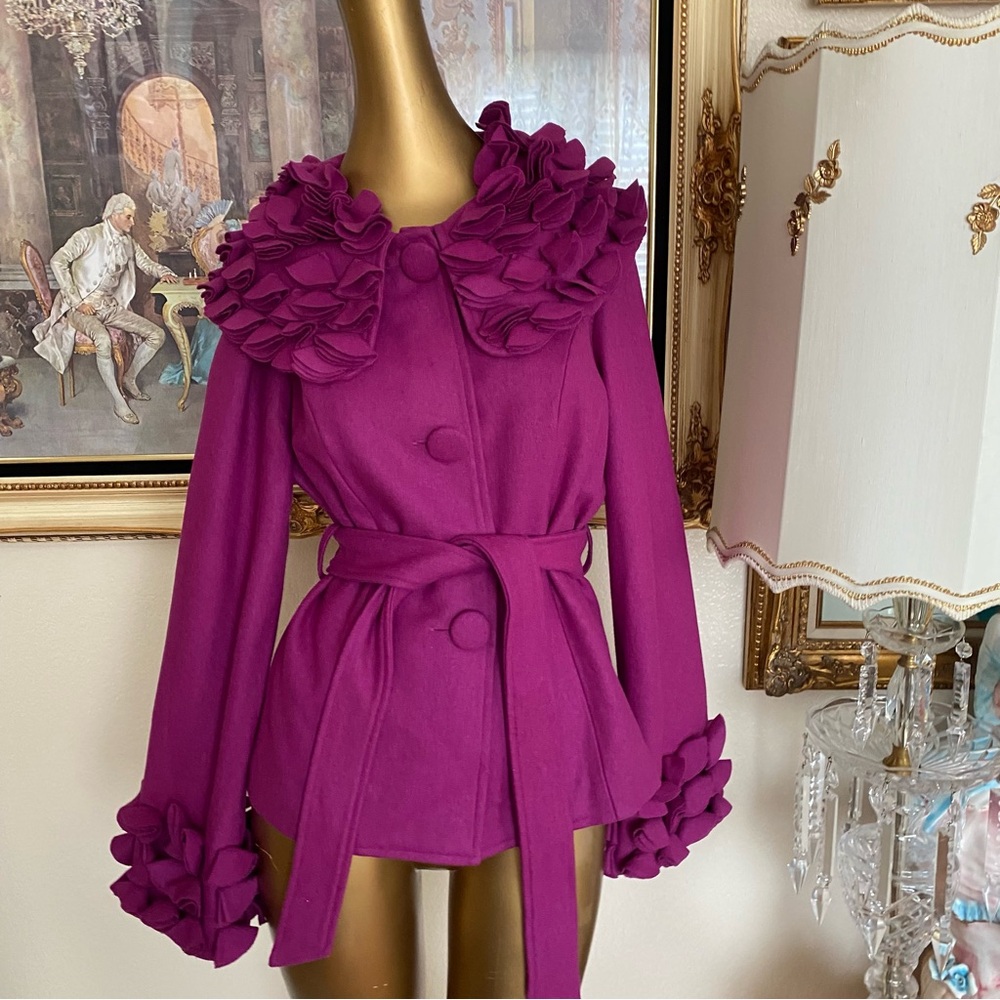 Feratelli Rosettes Fuchsia Coat - Picture 9 of 9